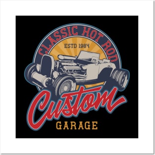 Classic hot rod custom garage Posters and Art